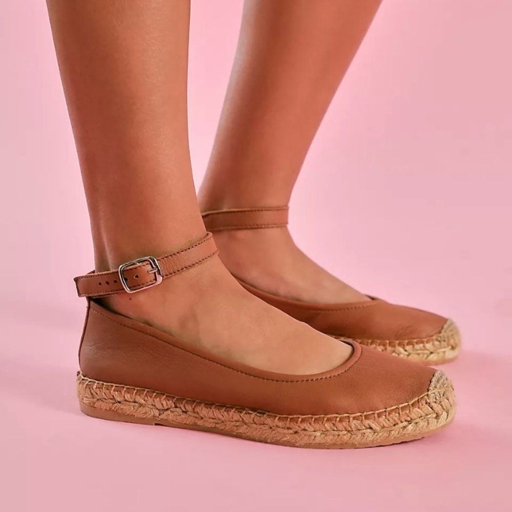 FREE PEOPLE Mason Tan Nude Espadrille Flats